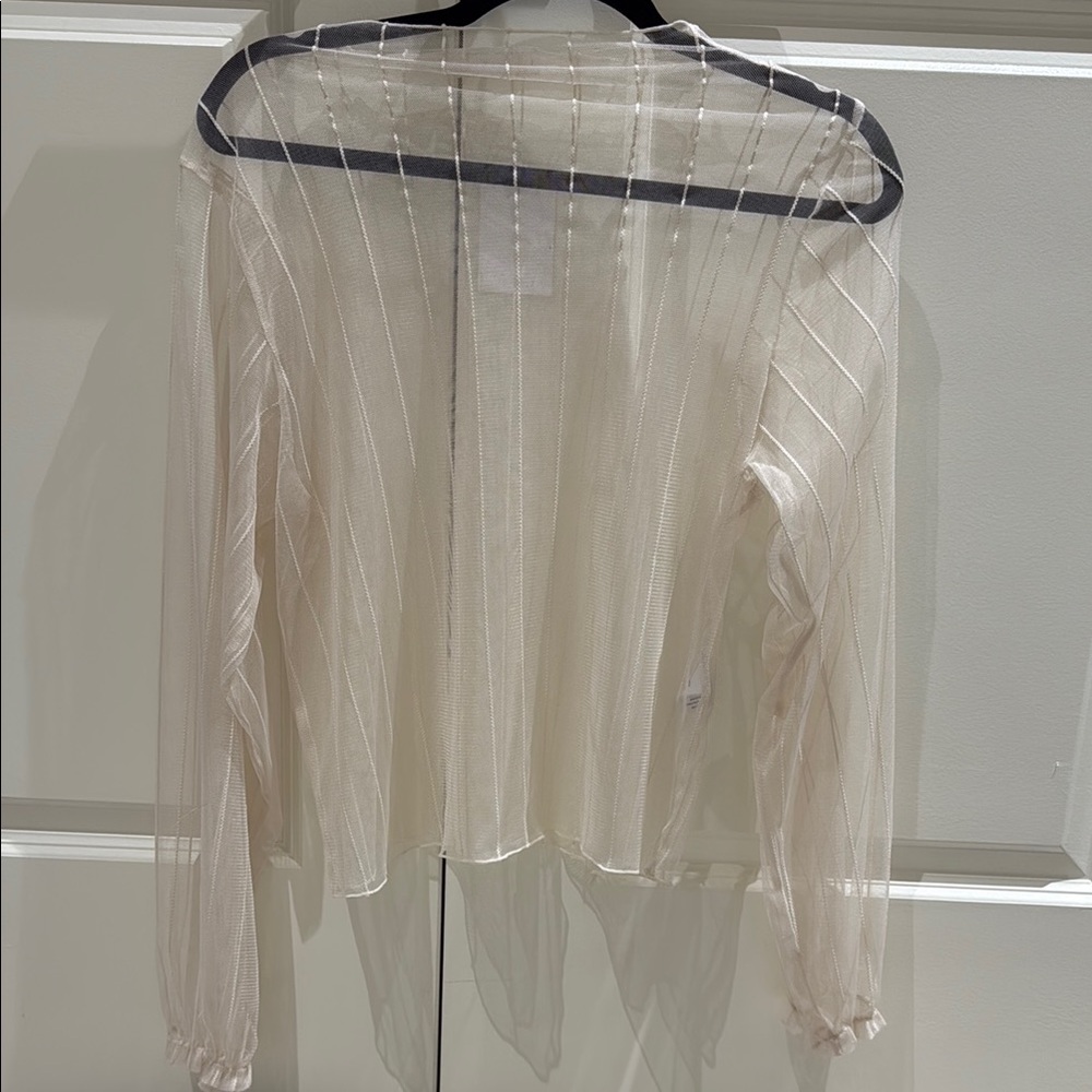 OAK + FORT Elegant Sheer Cream Top